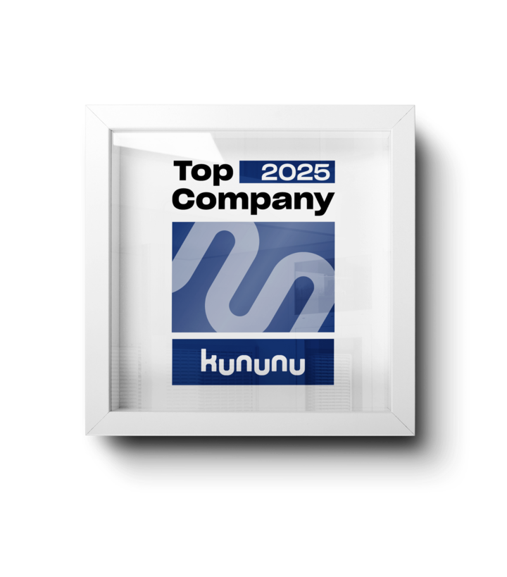 Auszeichnung kununu Top Company 2025 für Hofmann Personal als einer der besten Arbeitgeber in der Zeitarbeit.