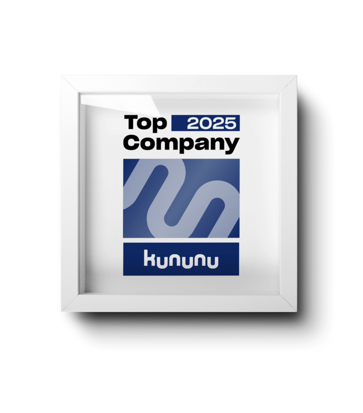 Auszeichnung kununu Top Company 2025 für Hofmann Personal als einer der besten Arbeitgeber in der Zeitarbeit.