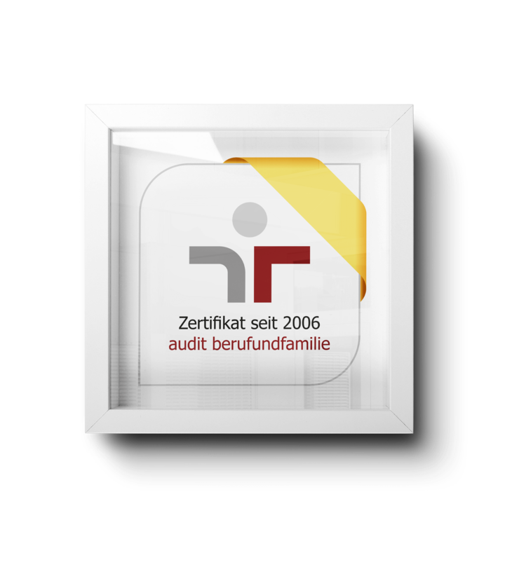Auszeichnung audit berufundfamilie: Zertifikat für Hofmann Personal als familienfreundlicher Arbeitgeber in Zeitarbeit.