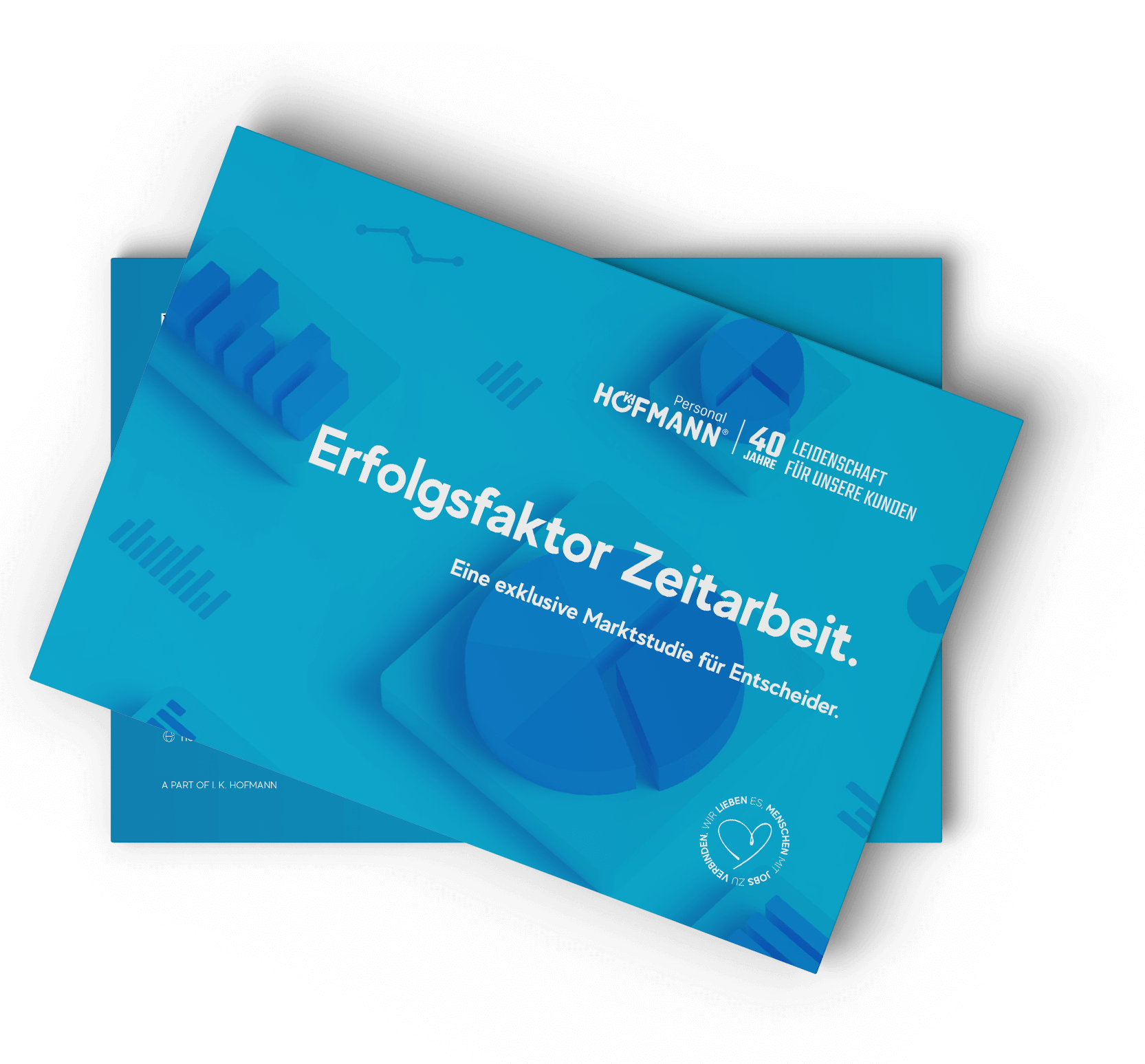 Mockup einer Marktstudie von Hofmann Personal zum Thema "Erfolgsfaktor Zeitarbeit".