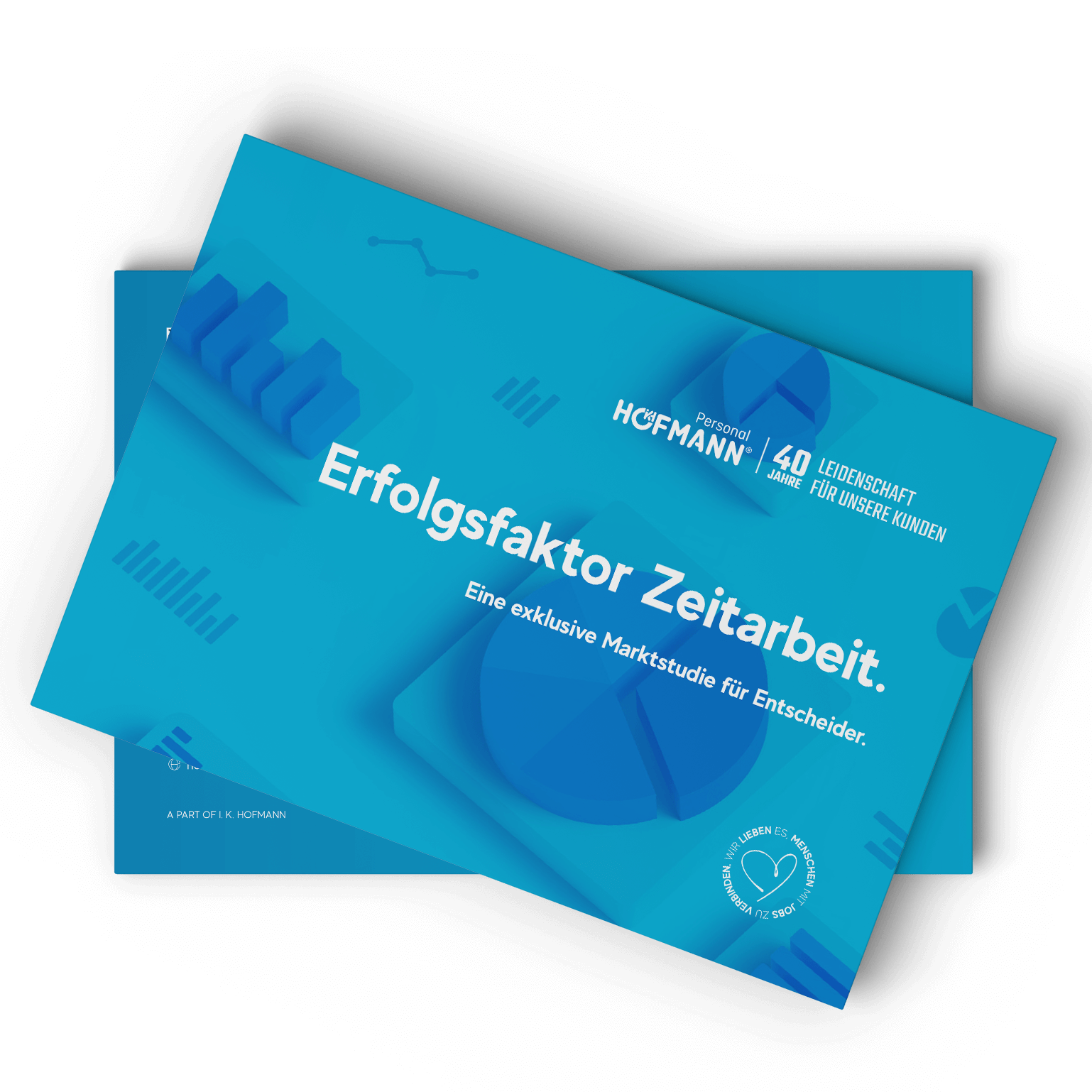 Mockup einer Marktstudie von Hofmann Personal zum Thema "Erfolgsfaktor Zeitarbeit".