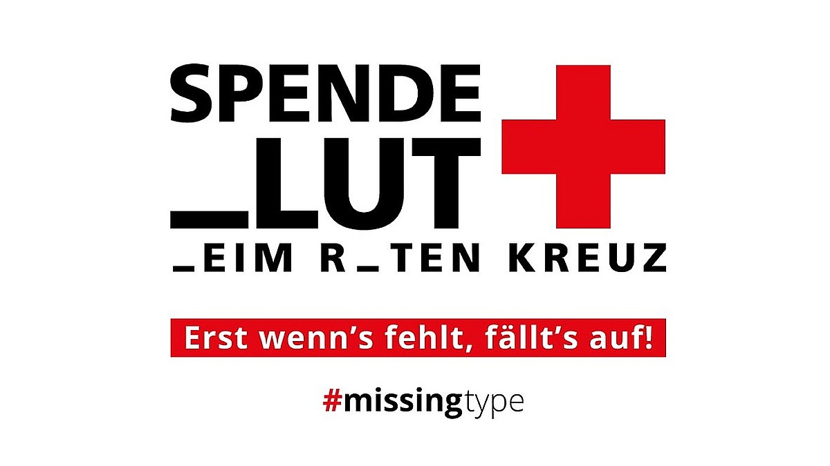 Sonderlogo des Deutschen Roten Kreuzes im Rahmen der Aktionswoche zum Weltblutspendentag.