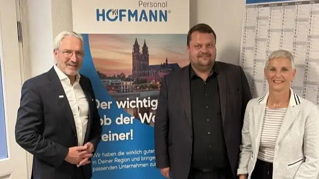 Martin Kröber in der Niederlassung von Hofmann Personal in Magdeburg.